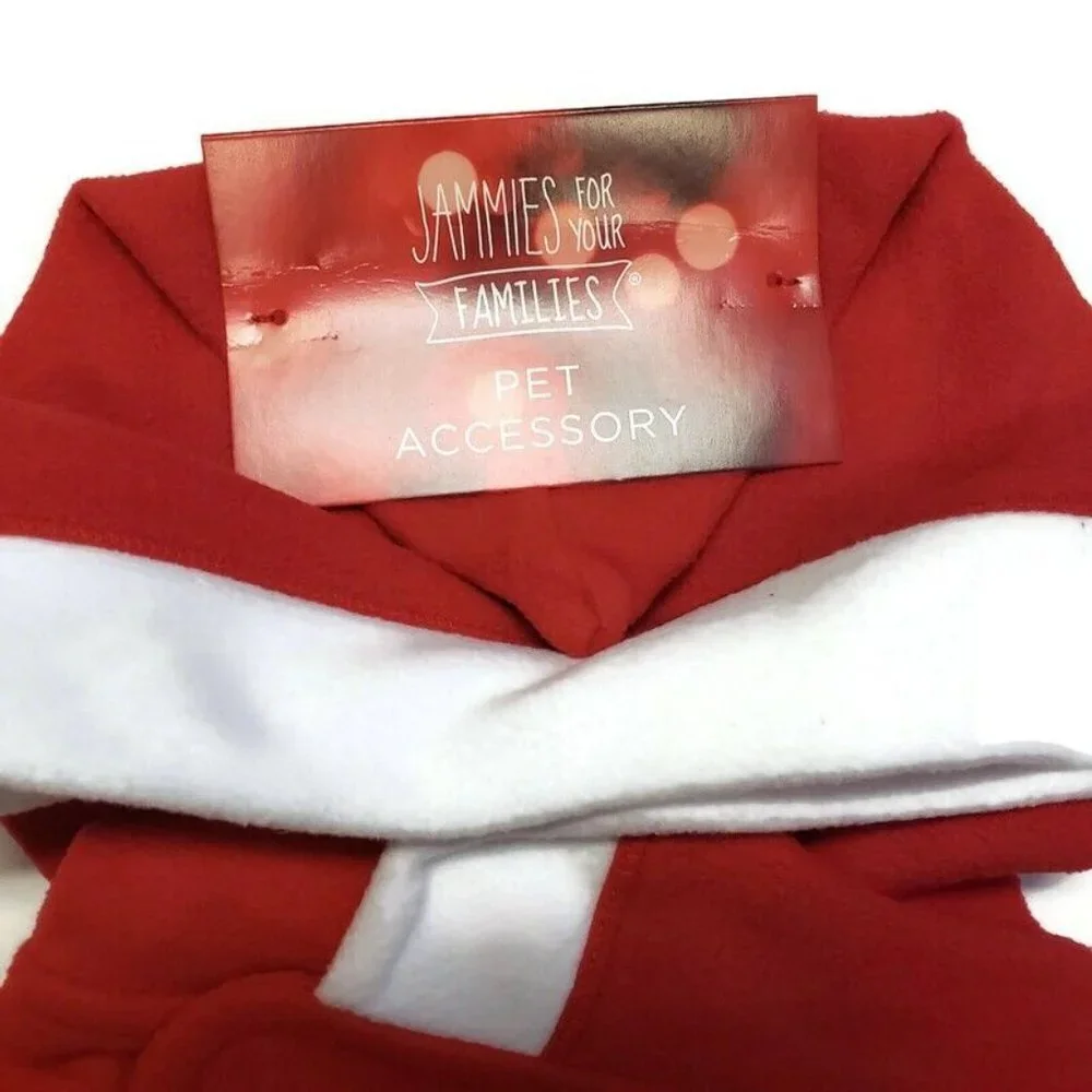 Pet Jammies For Your Families Dog Santa Suit Microfleece Bodysuit Size Small